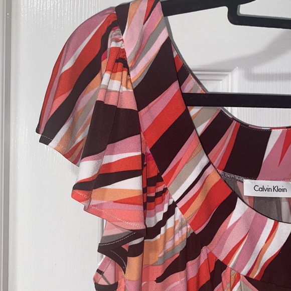 CALVIN KLEIN Short Sleeve Patterned Dress - SIZE 14 - Picture 4 of 4